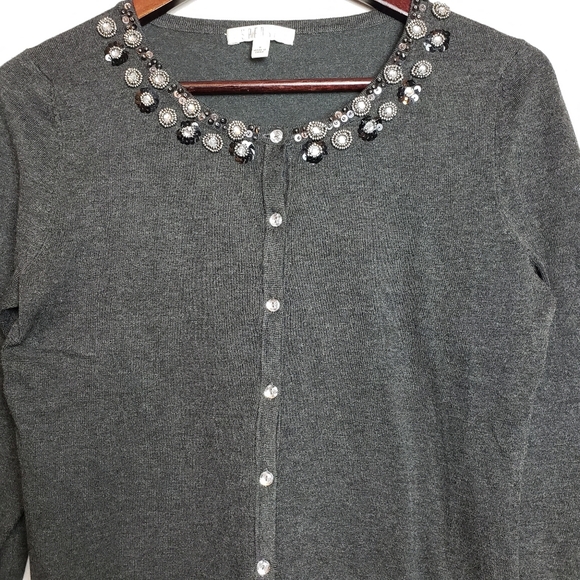 3/30$🔥SPENSE jewel Neckline Button down cardigan - Picture 4 of 10
